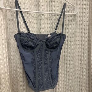 URBAN OUTFITTERS Blue Lace Corset top